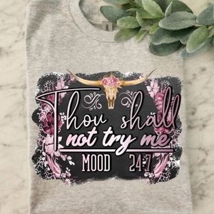 Funny shirt don't try me western cute country skull popular